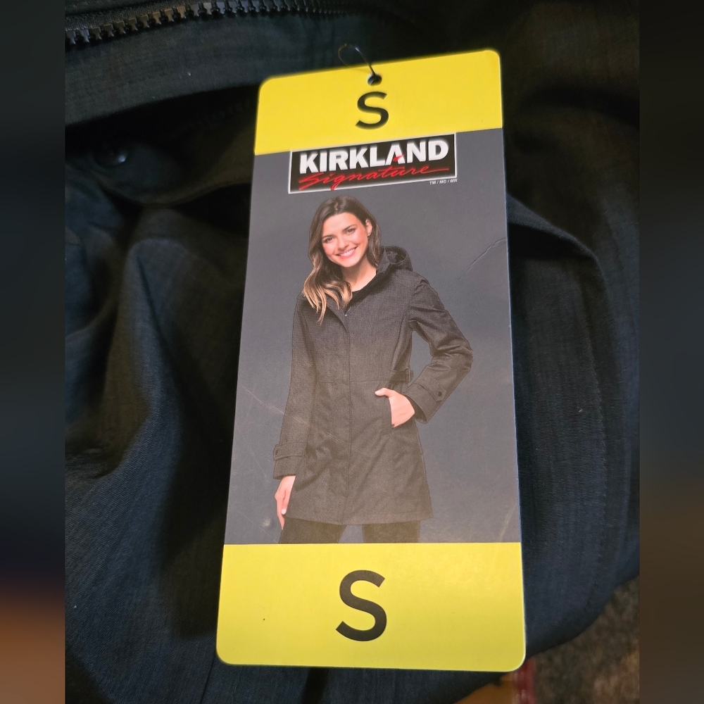 NEW WOMENS KIRKLAND SIGNATURE TRENCH COAT! WATERPROOF WINDPROOF DETACHABLE HOOD